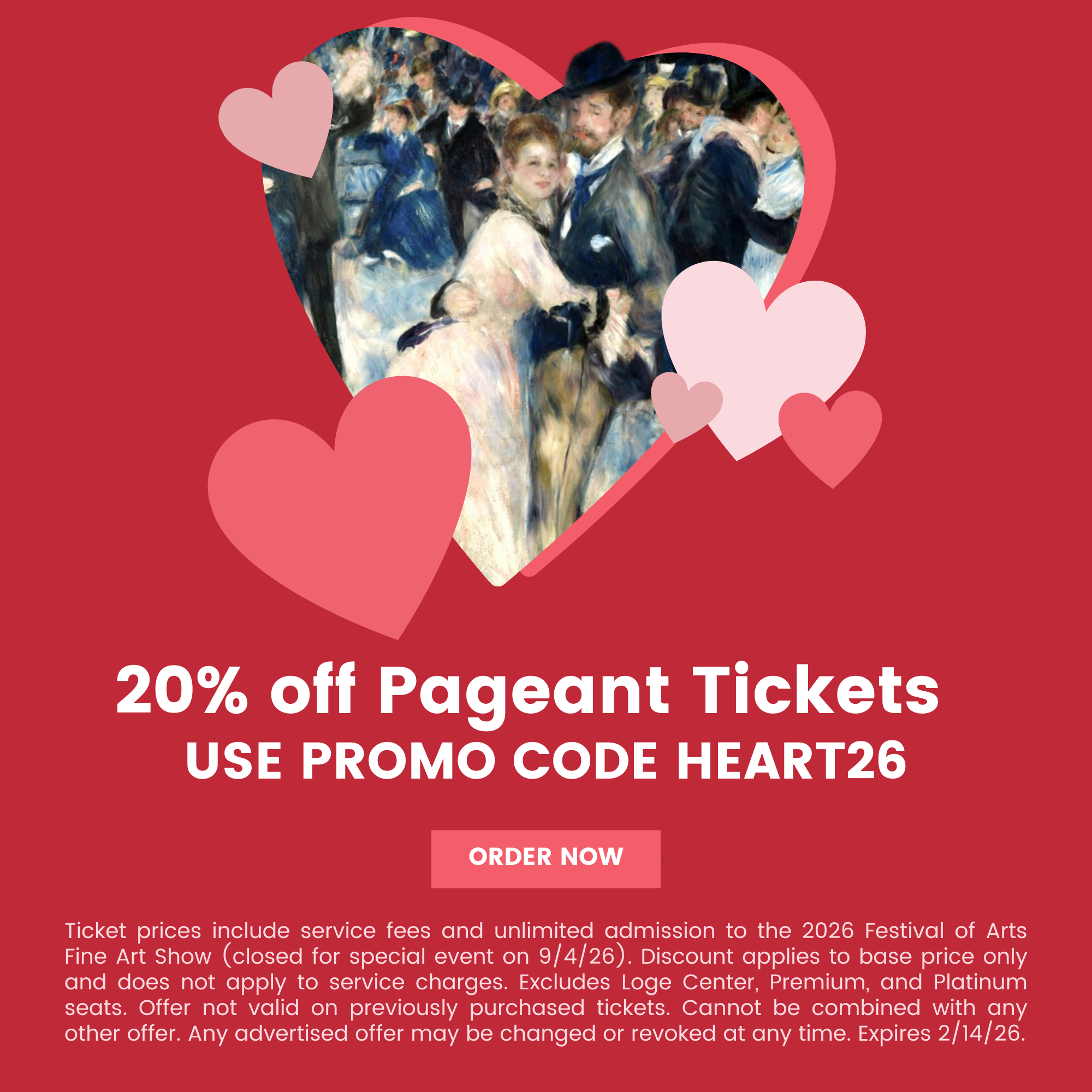20% off Pageant Tickets