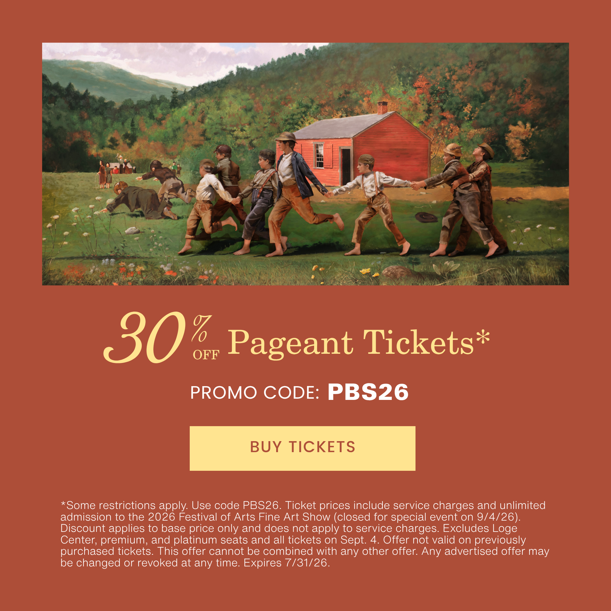 20% off Pageant Tickets